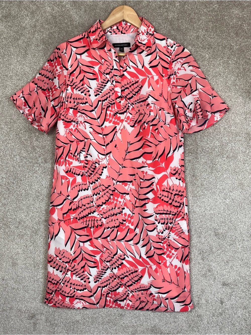 Banana Republic Dress Womens Extra Small Short Sleeve Button Top Shift- 5280